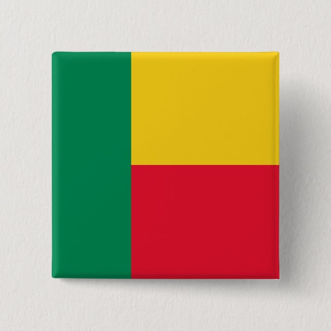 Bóton Quadrado 5.08cm Benin Flag (Frente)