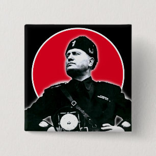 Bóton Quadrado 5.08cm Benito Mussolini