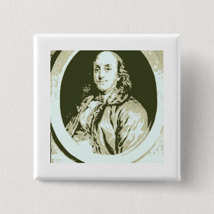 Bóton Quadrado 5.08cm Benjamin Franklin