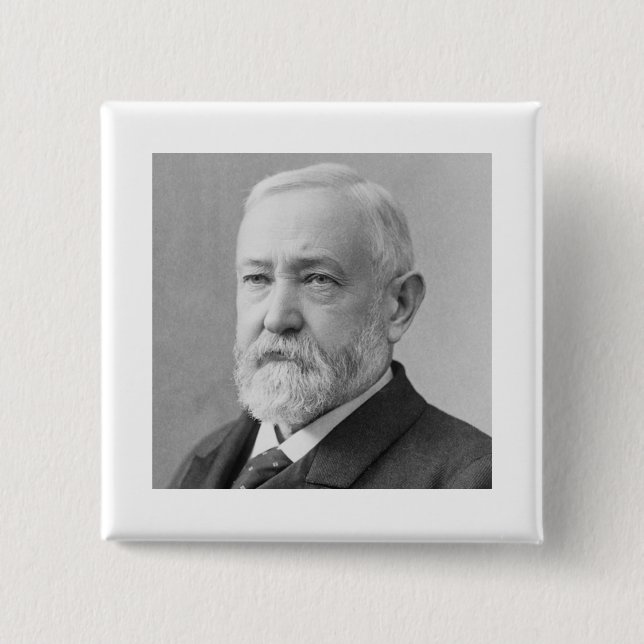 Bóton Quadrado 5.08cm Benjamin Harrison 23 (Frente)