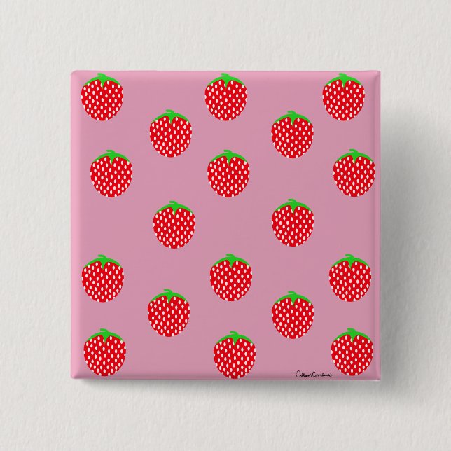 Bóton Quadrado 5.08cm Berry Beauigh Summer (Frente)