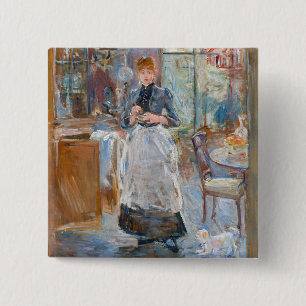 Bóton Quadrado 5.08cm Berthe Morisot - Na Sala De Jantar