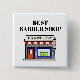 Bóton Quadrado 5.08cm Best Barber Shop Button