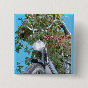 Bóton Quadrado 5.08cm Bicicleta coberta com o botão Quadrado Clematis