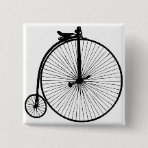 Bicicleta penny farthing preta vintage