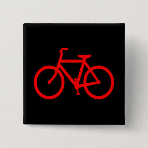 Bóton Quadrado 5.08cm Bicicleta vermelha