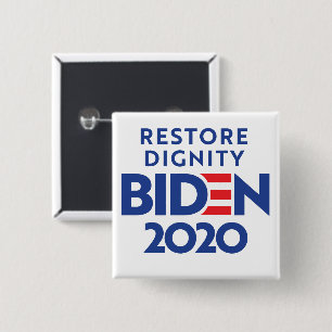 Bóton Quadrado 5.08cm BIDEN 2020 - Restaurar dignidade