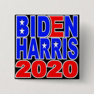 Bóton Quadrado 5.08cm Biden Harris 2020