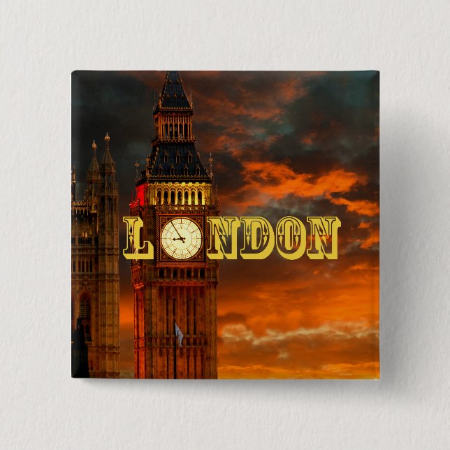 BÓTON QUADRADO 5.08CM BIG BEN LONDON (Frente)