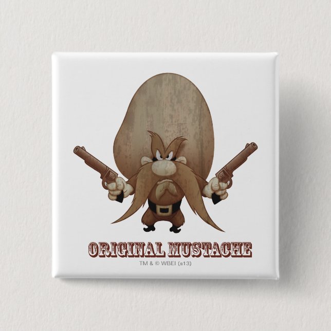 Bóton Quadrado 5.08cm bigode original (Frente)
