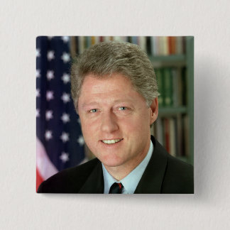 Bóton Quadrado 5.08cm Bill Clinton