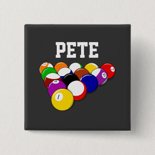Bóton Quadrado 5.08cm Billiards modelo, design popular