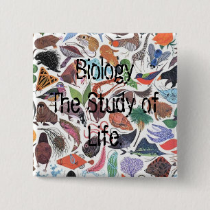 Bóton Quadrado 5.08cm Biologia, biologia o estudo da vida
