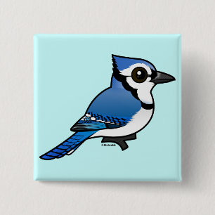 Bóton Quadrado 5.08cm Birdorable Jay azul
