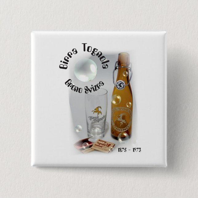 Bóton Quadrado 5.08cm Birra Tognola Grono Button (Frente)