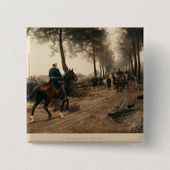 Bóton Quadrado 5.08cm Bismarck e Napoleon (Frente)