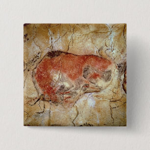 Bóton Quadrado 5.08cm Bisonte das cavernas de Altamira