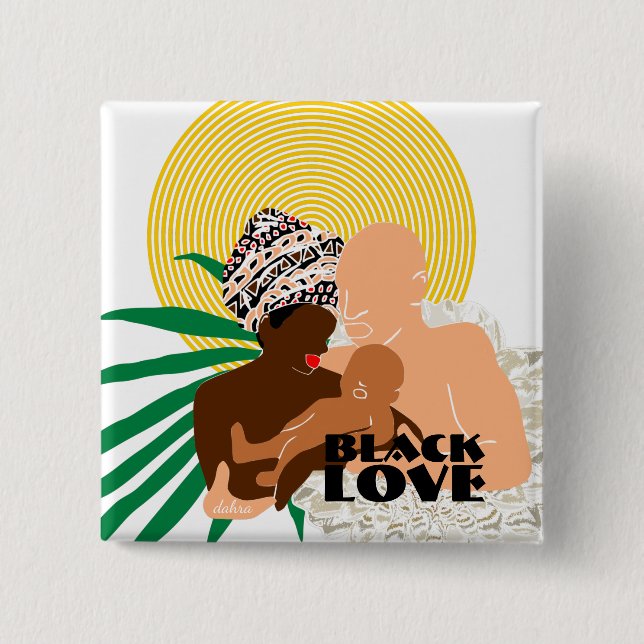 Bóton Quadrado 5.08cm Black Love Brown Love Black Family (Frente)