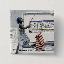 Bóton Quadrado 5.08cm Bloqueio de Crimes Criminosos de Pesca Fantasia Bo