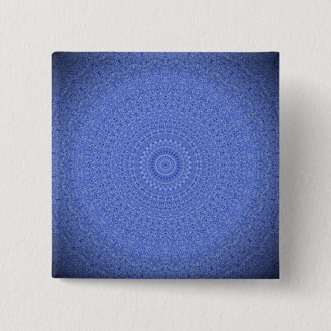 Bóton Quadrado 5.08cm Blue Mandala (Frente)