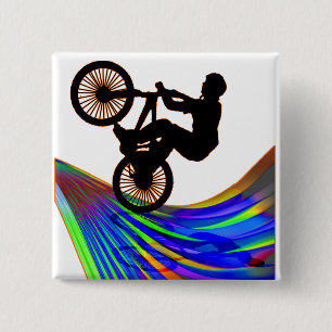 Bóton Quadrado 5.08cm BMX na estrada do arco-íris