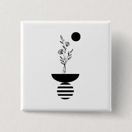 Bóton Quadrado 5.08cm Boho Elegant Flower