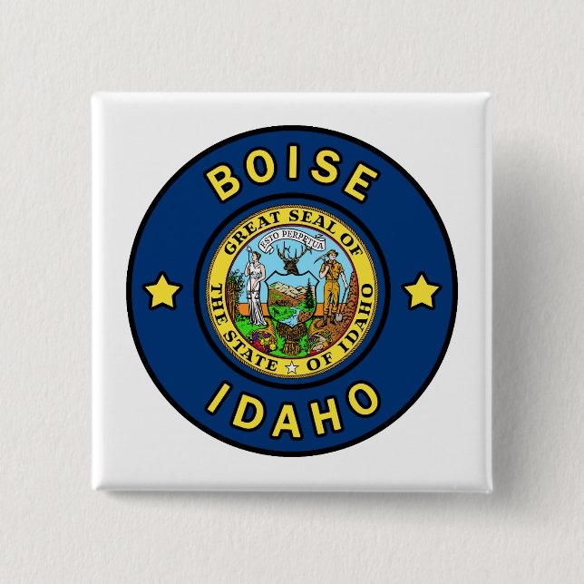 Bóton Quadrado 5.08cm Boise Idaho (Frente)