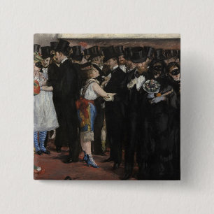 Bóton Quadrado 5.08cm Bola mascarada na ópera, 1873 de Manet