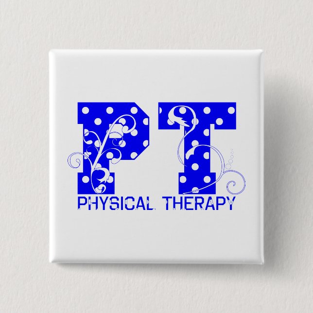 Bóton Quadrado 5.08cm bolinhas brancas azul (Frente)