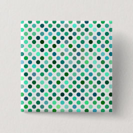 Bóton Quadrado 5.08cm Bolinhas verde e azul