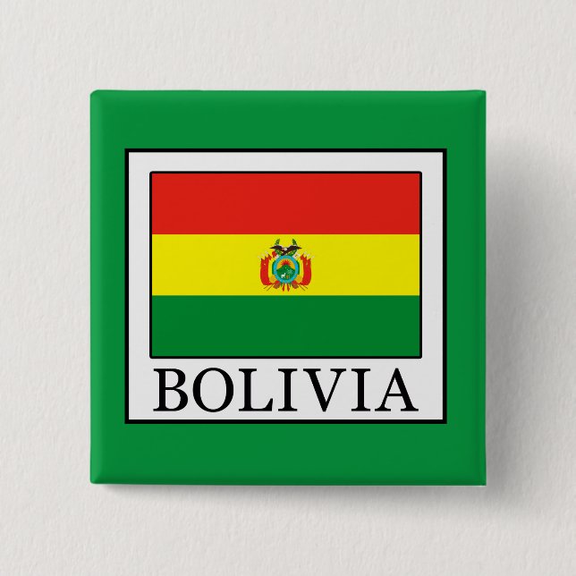 Bóton Quadrado 5.08cm Bolívia (Frente)