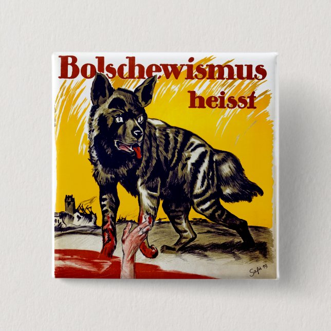 Bóton Quadrado 5.08cm Bolschewismus Heisst (Frente)