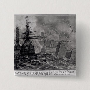Bóton Quadrado 5.08cm Bombardeio vitorioso de Vera Cruz