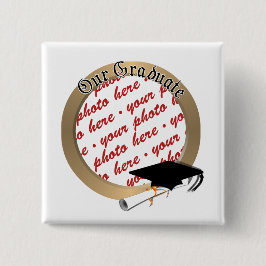 Bóton Quadrado 5.08cm Boné de formatura c/Quadro Dourado