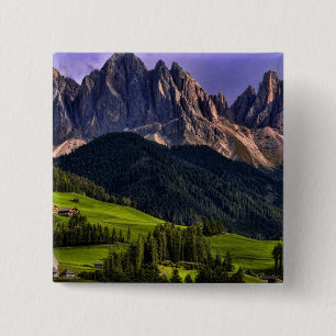 Bóton Quadrado 5.08cm Bonita Rua isolada da igreja solitário Maddalena