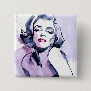 Bóton Quadrado 5.08cm Bonito em Roxo