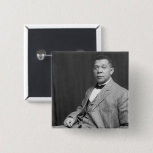 Bóton Quadrado 5.08cm Booker Taliaferro Washington: Educador Negro