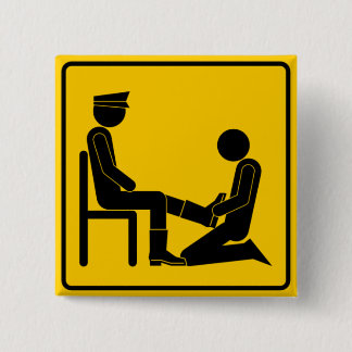 Bóton Quadrado 5.08cm bootblack de advertência adiante