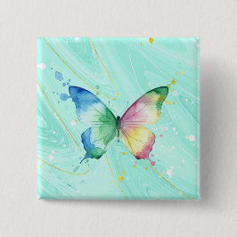 Bóton Quadrado 5.08cm Borboleta