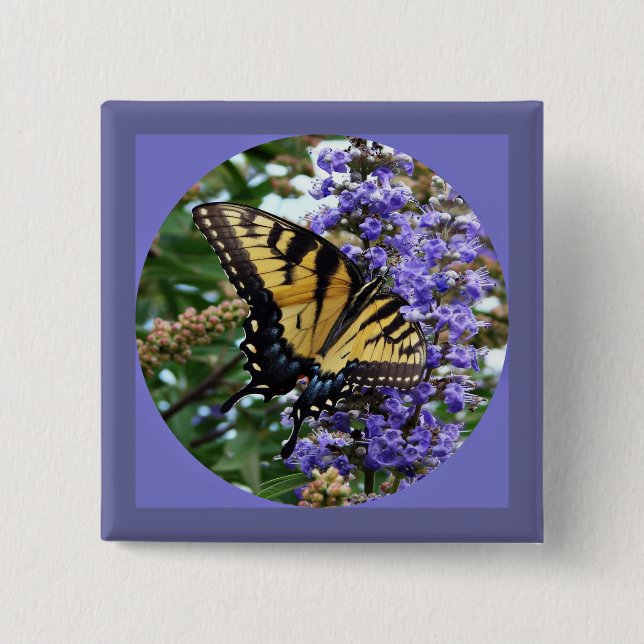 Bóton Quadrado 5.08cm Borboleta (Frente)