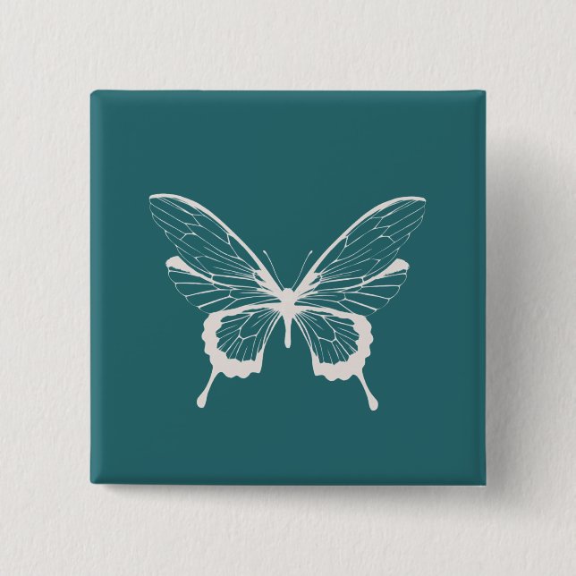 Bóton Quadrado 5.08cm Borboleta (Frente)