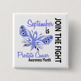 Bóton Quadrado 5.08cm Borboleta 3,1 do mês da consciência do cancro da