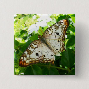 Bóton Quadrado 5.08cm Borboleta em Jasmine Fotografia sobre Natureza Tro