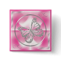 Borboleta rosa e prata e sinal infinito |