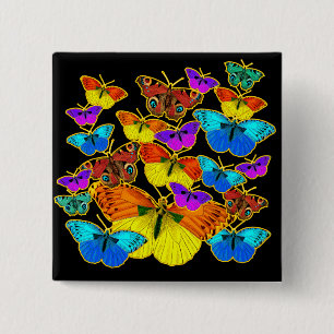 Bóton Quadrado 5.08cm Borboletas! Borboletas!  Botão