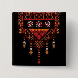 Bóton Quadrado 5.08cm Bordado de Tatreez Palestino | Arte palestina
