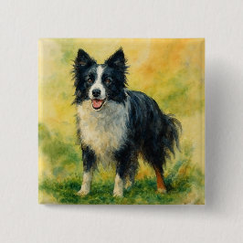 Bóton Quadrado 5.08cm Border Collie