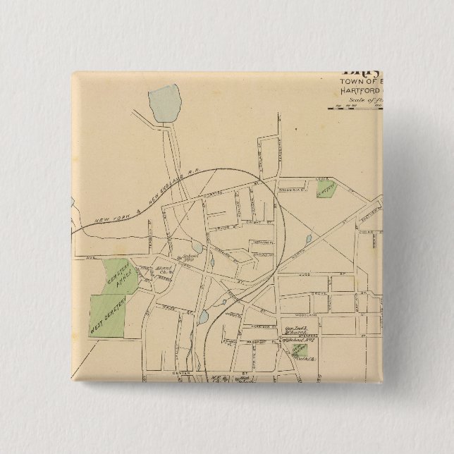 Bóton Quadrado 5.08cm Borough Bristol (Frente)