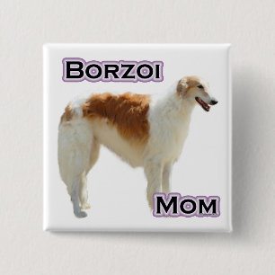 Bóton Quadrado 5.08cm Borzoi Mãe 4 - Botão