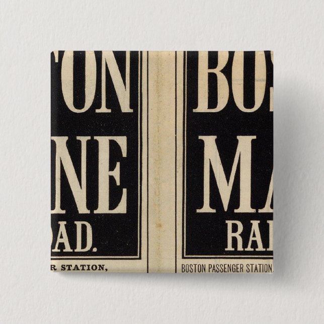 Bóton Quadrado 5.08cm Boston e Maine Railroad (Frente)